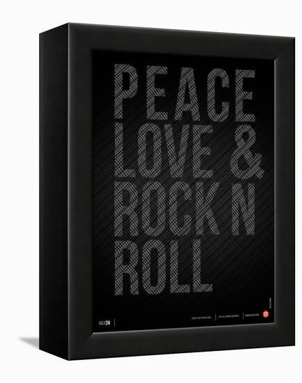 Peace Love and Rock N Roll Poster-NaxArt-Framed Stretched Canvas