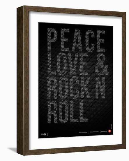 Peace Love and Rock N Roll Poster-NaxArt-Framed Premium Giclee Print