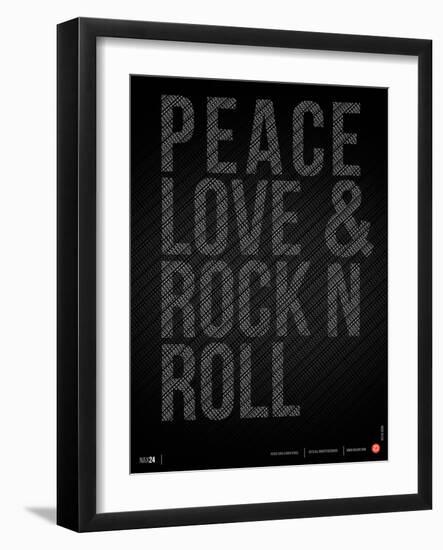 Peace Love and Rock N Roll Poster-NaxArt-Framed Premium Giclee Print