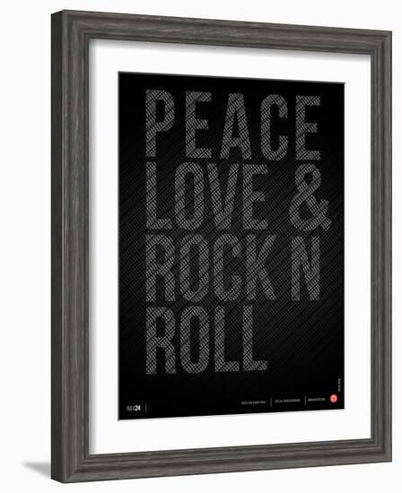 Peace Love and Rock N Roll Poster-NaxArt-Framed Art Print