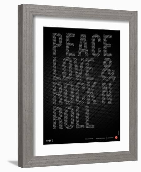 Peace Love and Rock N Roll Poster-NaxArt-Framed Art Print