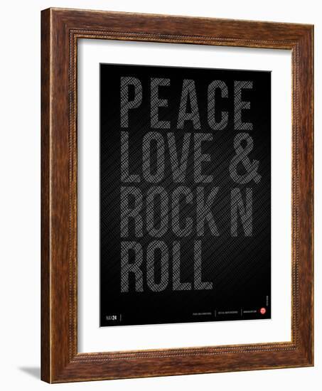 Peace Love and Rock N Roll Poster-NaxArt-Framed Art Print