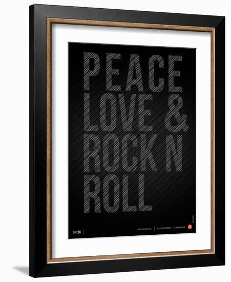 Peace Love and Rock N Roll Poster-NaxArt-Framed Art Print