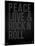 Peace Love and Rock N Roll Poster-NaxArt-Mounted Art Print