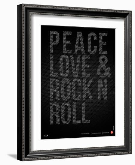 Peace Love and Rock N Roll Poster-NaxArt-Framed Art Print