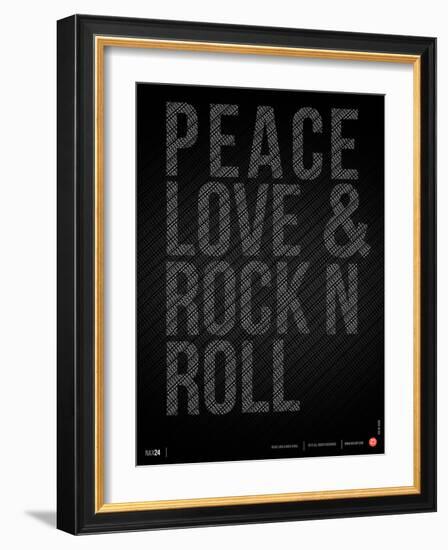 Peace Love and Rock N Roll Poster-NaxArt-Framed Art Print