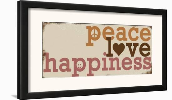 Peace Love Happiness-Anna Quach-Framed Art Print