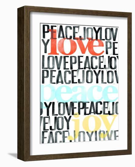 Peace, Love, Joy I-Deborah Velasquez-Framed Art Print