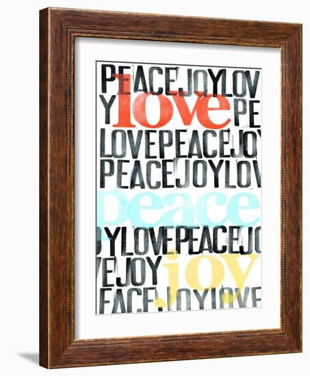 Peace, Love, Joy I-Deborah Velasquez-Framed Art Print