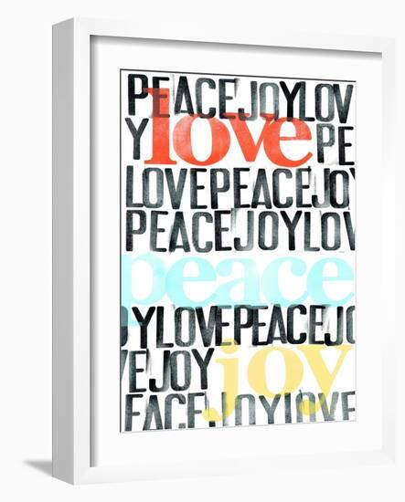 Peace, Love, Joy I-Deborah Velasquez-Framed Art Print