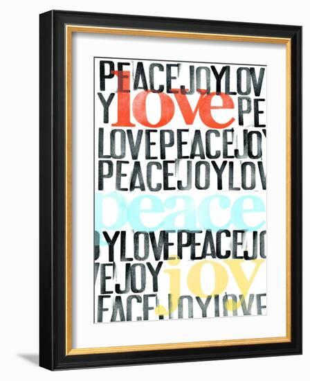 Peace, Love, Joy I-Deborah Velasquez-Framed Art Print