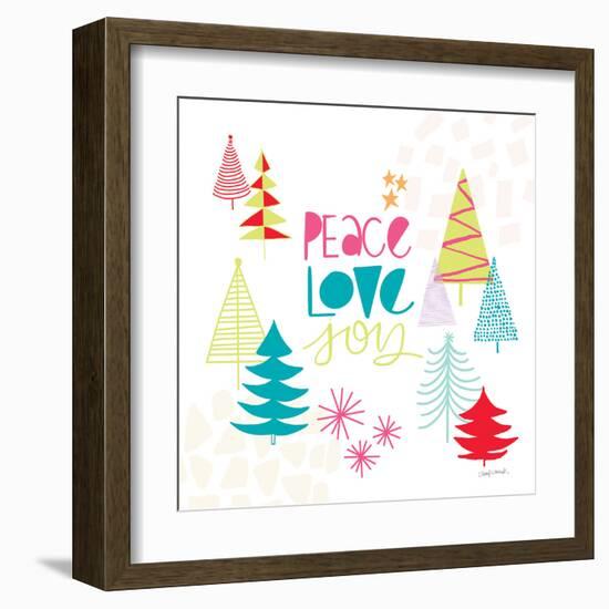 Peace Love Joy II Bright-Cheryl Warrick-Framed Art Print