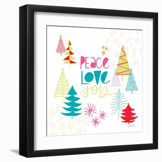 Peace Love Joy II Bright-Cheryl Warrick-Framed Art Print