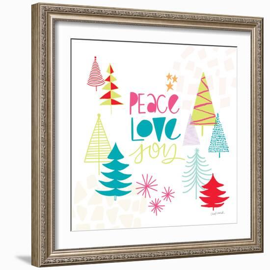 Peace Love Joy II Bright-Cheryl Warrick-Framed Art Print