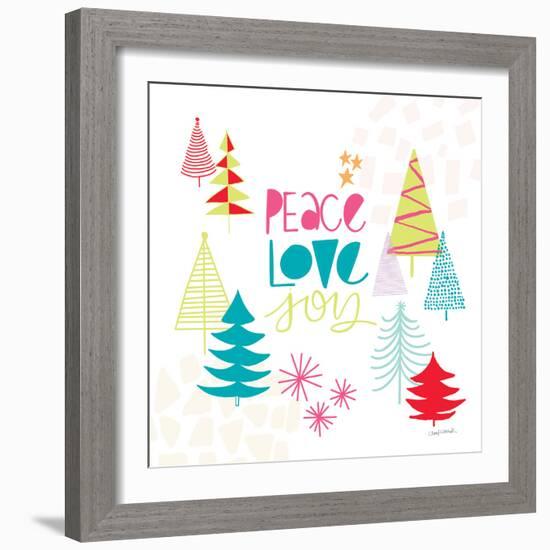 Peace Love Joy II Bright-Cheryl Warrick-Framed Art Print