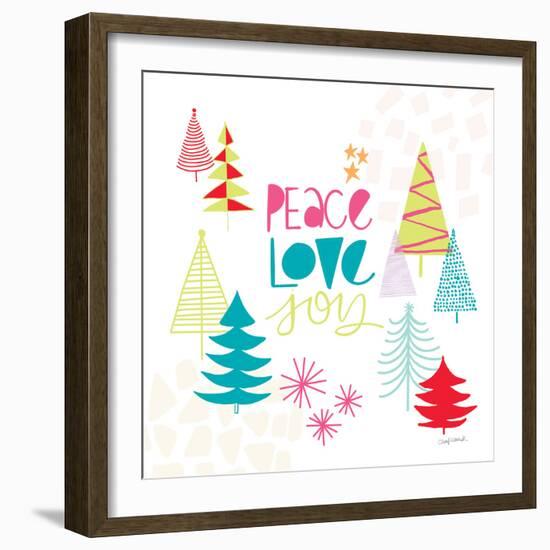 Peace Love Joy II Bright-Cheryl Warrick-Framed Art Print