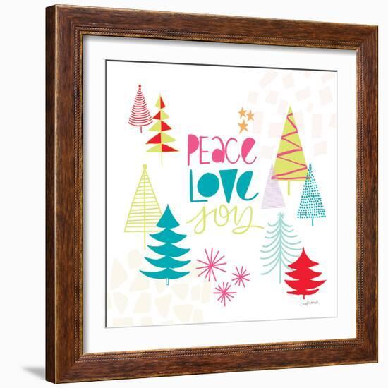 Peace Love Joy II Bright-Cheryl Warrick-Framed Art Print