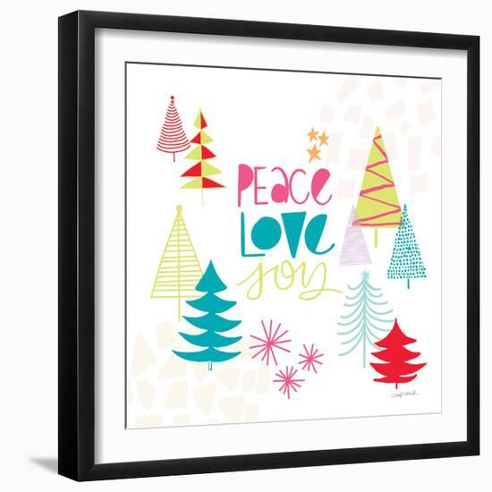 Peace Love Joy II Bright-Cheryl Warrick-Framed Art Print