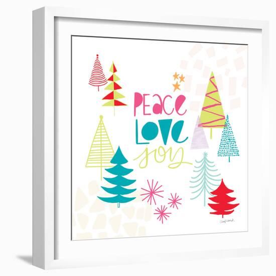 Peace Love Joy II Bright-Cheryl Warrick-Framed Art Print