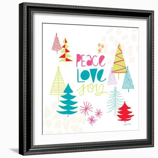 Peace Love Joy II Bright-Cheryl Warrick-Framed Art Print
