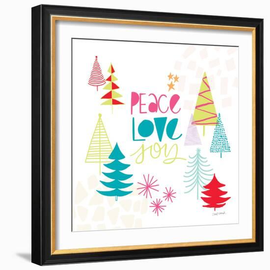 Peace Love Joy II Bright-Cheryl Warrick-Framed Art Print