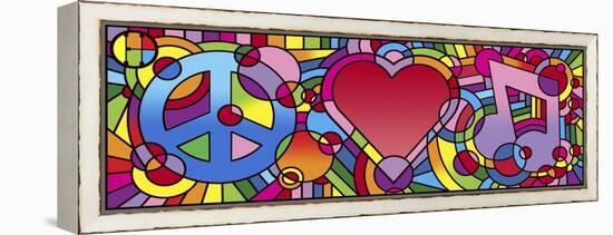 Peace Love Music A-Howie Green-Framed Premier Image Canvas