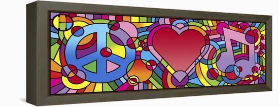 Peace Love Music A-Howie Green-Framed Premier Image Canvas