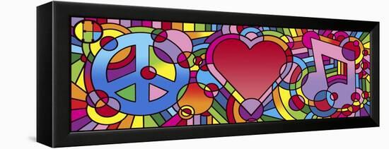 Peace Love Music A-Howie Green-Framed Premier Image Canvas