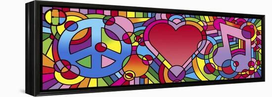 Peace Love Music A-Howie Green-Framed Premier Image Canvas