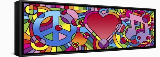 Peace Love Music A-Howie Green-Framed Premier Image Canvas