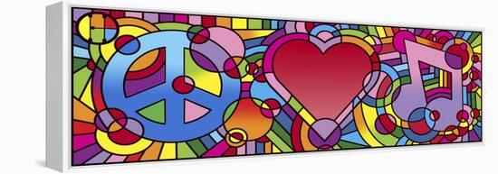 Peace Love Music A-Howie Green-Framed Premier Image Canvas