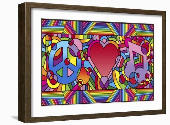 Peace Love Music B-Howie Green-Framed Giclee Print