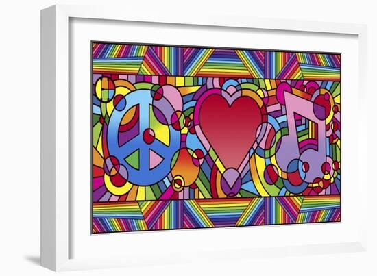 Peace Love Music B-Howie Green-Framed Giclee Print