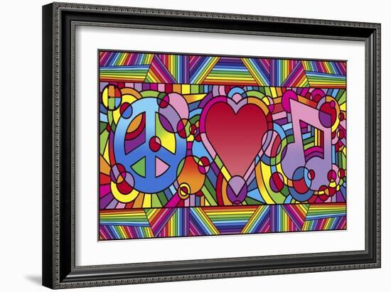 Peace Love Music B-Howie Green-Framed Giclee Print