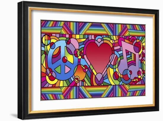 Peace Love Music B-Howie Green-Framed Giclee Print