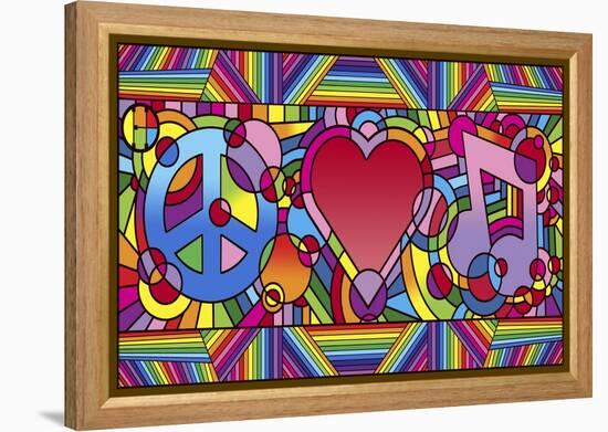 Peace Love Music B-Howie Green-Framed Premier Image Canvas