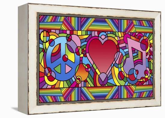 Peace Love Music B-Howie Green-Framed Premier Image Canvas