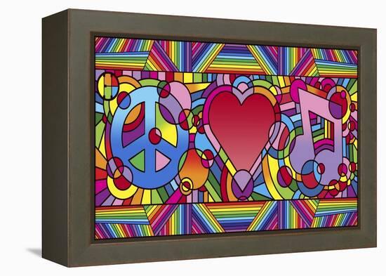 Peace Love Music B-Howie Green-Framed Premier Image Canvas