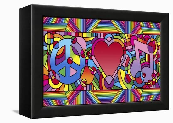 Peace Love Music B-Howie Green-Framed Premier Image Canvas