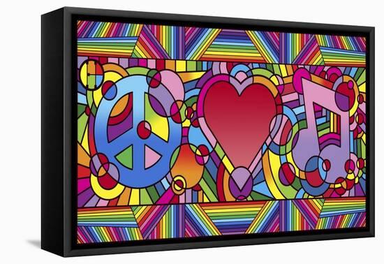 Peace Love Music B-Howie Green-Framed Premier Image Canvas