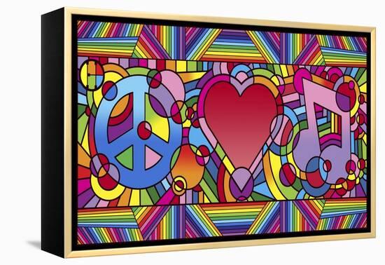 Peace Love Music B-Howie Green-Framed Premier Image Canvas