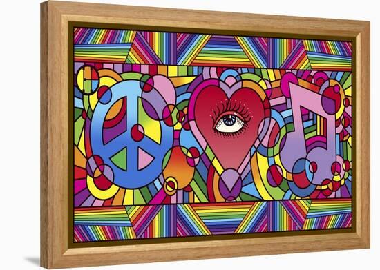 Peace Love Music C-Howie Green-Framed Premier Image Canvas