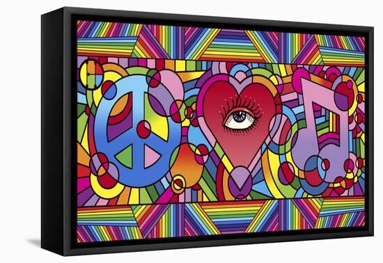 Peace Love Music C-Howie Green-Framed Premier Image Canvas