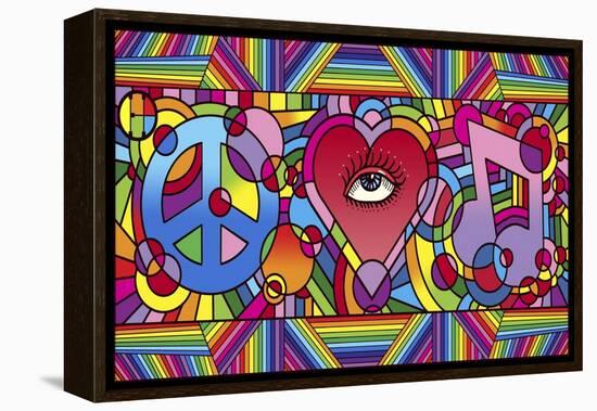 Peace Love Music C-Howie Green-Framed Premier Image Canvas