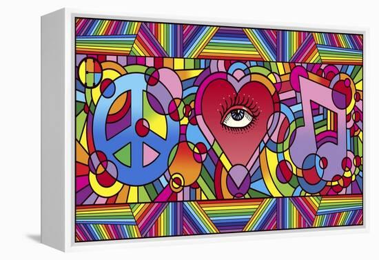 Peace Love Music C-Howie Green-Framed Premier Image Canvas