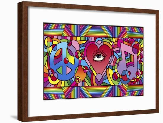 Peace Love Music C-Howie Green-Framed Giclee Print