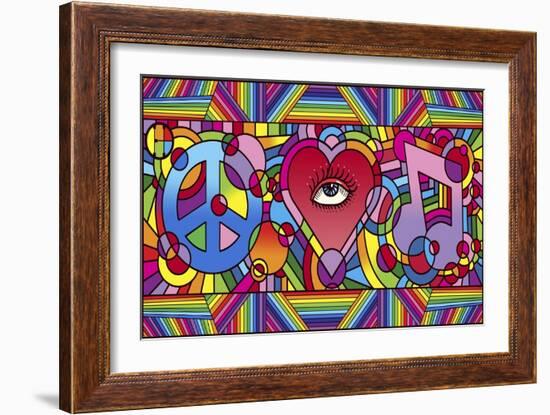 Peace Love Music C-Howie Green-Framed Giclee Print