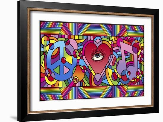 Peace Love Music C-Howie Green-Framed Giclee Print