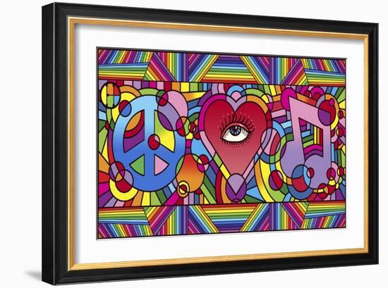 Peace Love Music C-Howie Green-Framed Giclee Print