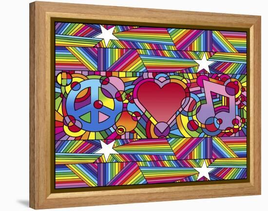 Peace Love Music D-Howie Green-Framed Premier Image Canvas